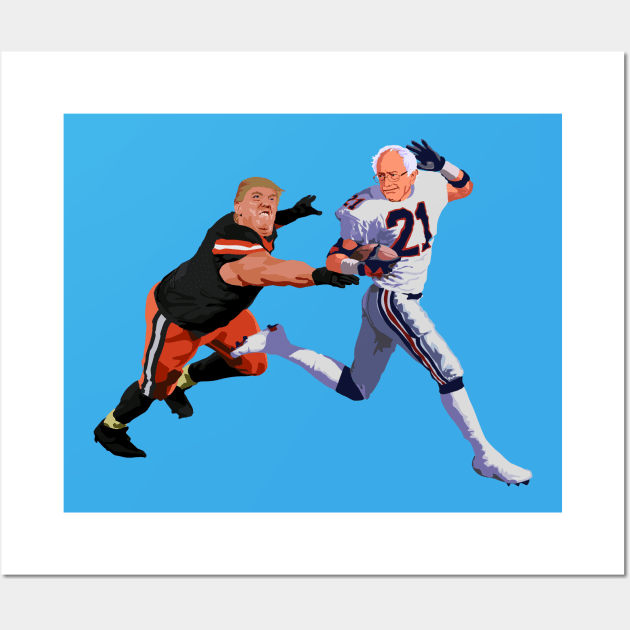 Bernie Sanders Donald Trump Football Wall Art by Carl Cordes